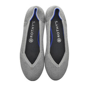 A5 NWOB ROTHYS Birdseye Cloud Grey Stretch Knit Ballet Flat Shoes Size W10.5